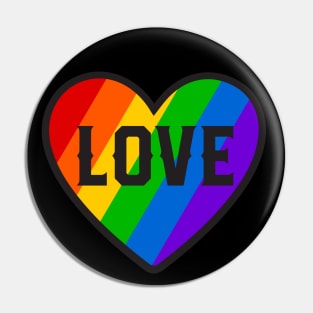 LGBTQ Pride Love Rainbow Heart Pin