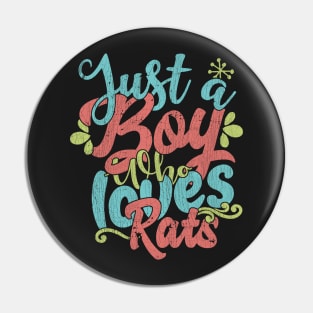 Just A Boy Who Loves Rats Gift product Pin