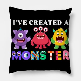 I've created a Little Monster Kids Birthday Party Halloween Pillow