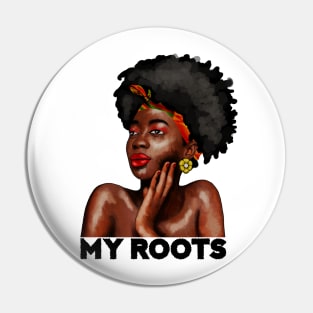 My African Roots, Black Pride, Afro African Woman Pin