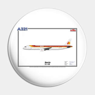 Airbus A321 - Iberia (Art Print) Pin