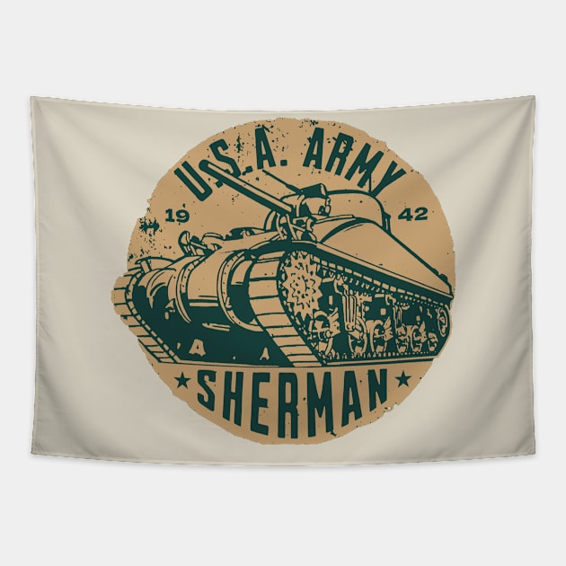 M4 Sherman | WW2 USA Tank Tapestry by Distant War