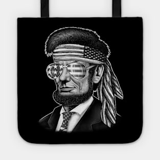 Abraham Lincoln portrait American flag Tote