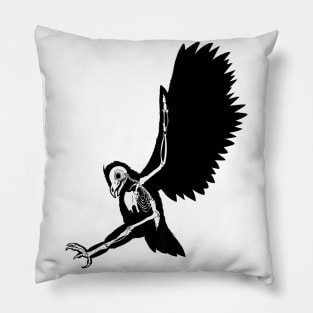 Skeleton Silhouette - Owl Landing Pillow