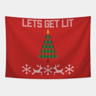 Christmas Tree - Let's Get Lit Tapestry