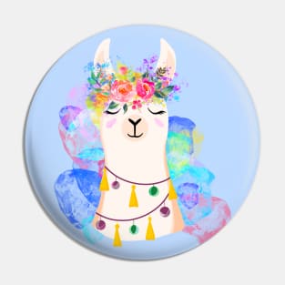 Llama diamond 6-rainbow version Pin