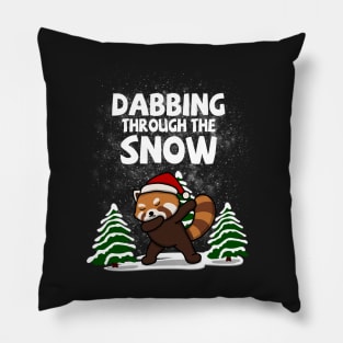 Cool Red Panda Dabbing Through The Snow Pillow