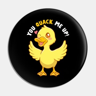 You Quack Me Up! Adorable Duckling Crack Me Up Pun Pin