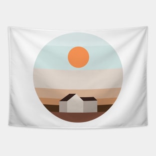 Sunset Landscape Minimalist Tapestry