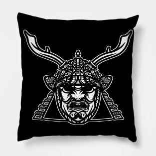 Samurai Kabuto Helmet Tribal Pillow