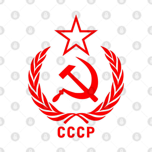 CCCP Hammer sickle vine leaf red star by BigTime