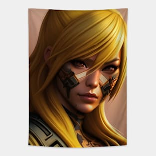 Cyber Scurity Angry Girl Blonde Hair Tapestry