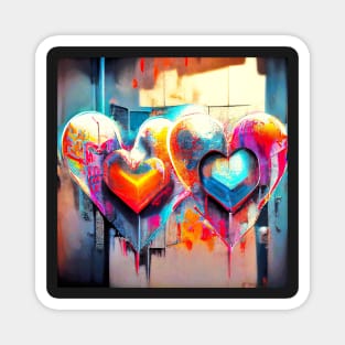 graffiti heart&#39;s, colourful Magnet