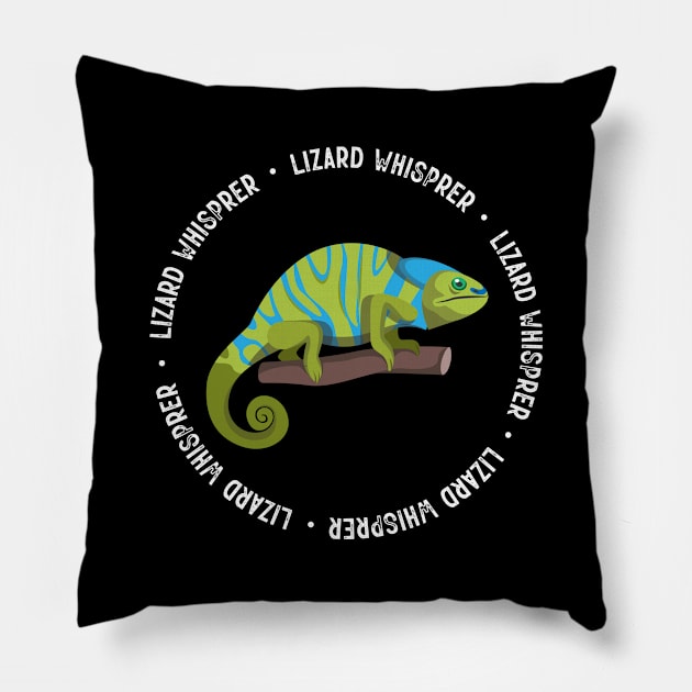 Lizard Whisperer Reptile Lover Green Bearded Dragon Pillow by HenryClarkeFashion