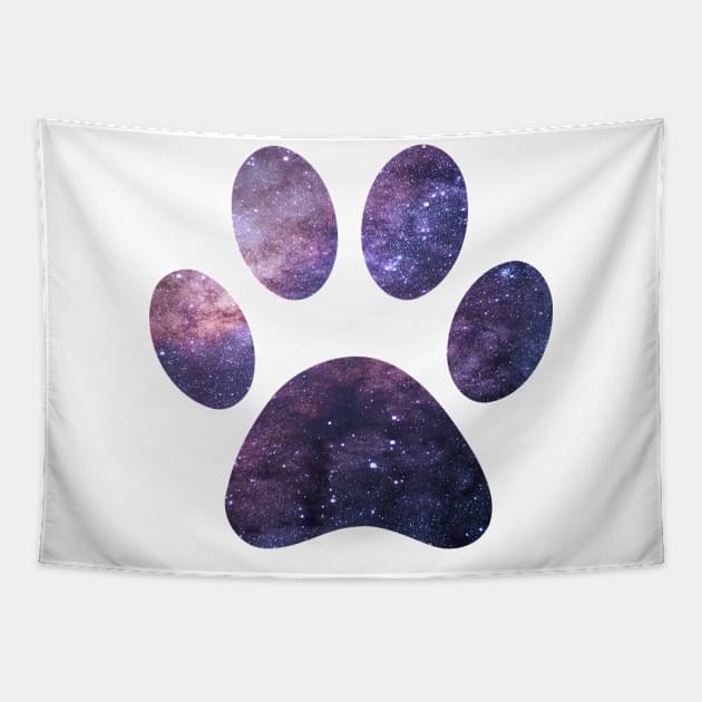 Purple Paw Galaxy Tapestry by kuallidesigns