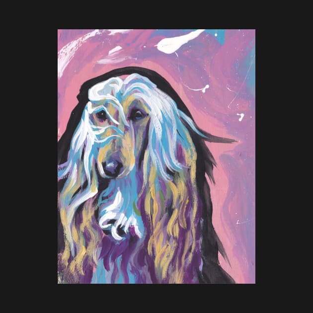 Afghan Hound Dog Bright colorful pop dog art by bentnotbroken11