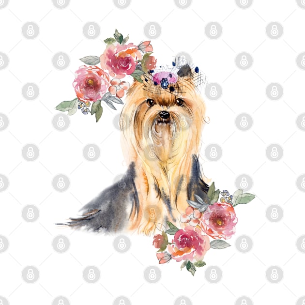 Yorkshire Terrier Diva Yorkie Watercolor Art by AdrianaHolmesArt