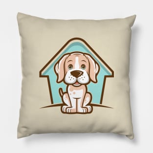 Dog and House Pillow