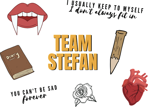 Team Stefan Vampire Pack Kids T-Shirt by myabstractmind