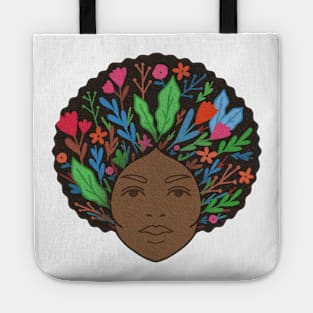 African American afro girl Tote