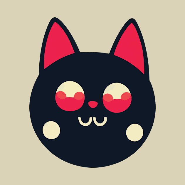 Black Cat With Red Eyes Vector Art by Mad Swell Designs