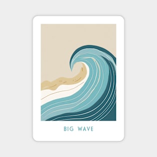 Retro Vintage Minimal Golden Sands Serene Wave Magnet