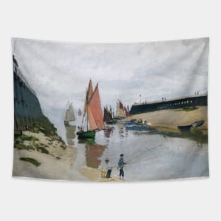 Entree du port de Trouville by Claude Monet Tapestry