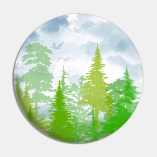 Green forest and blue sky Pin