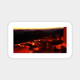 Sunset over the Roofs of  Calascibetta, Sicily 2012 Magnet