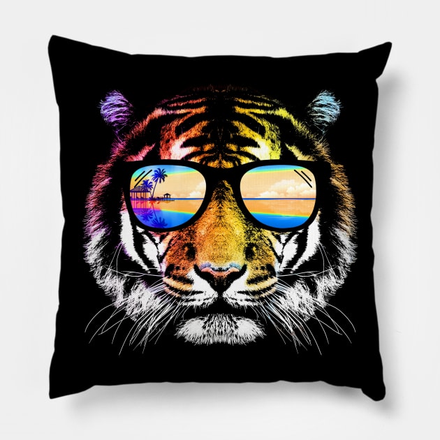 Summer Tiger Pillow by clingcling