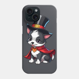 Adorable Puppy Wearing a Top Hat and Cape Phone Case