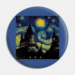 Starry Night Wizarding School Van Gogh Pin