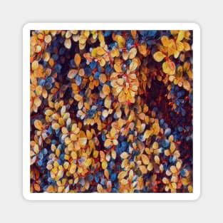 Blue Yellow Petal Leaves Magnet