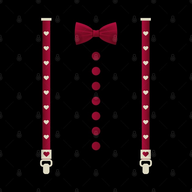 Hearts Bow Tie & Suspenders Valentine's Day Costume by Tesszero