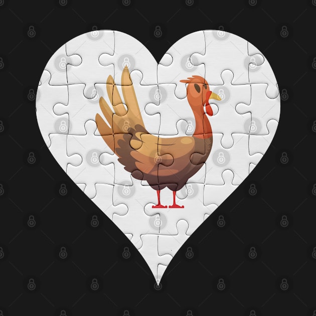 Jigsaw  Turkey Heart Design - Farm Animals Turkey by giftideas