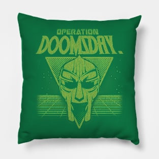 Retrowave Doom Green Pillow