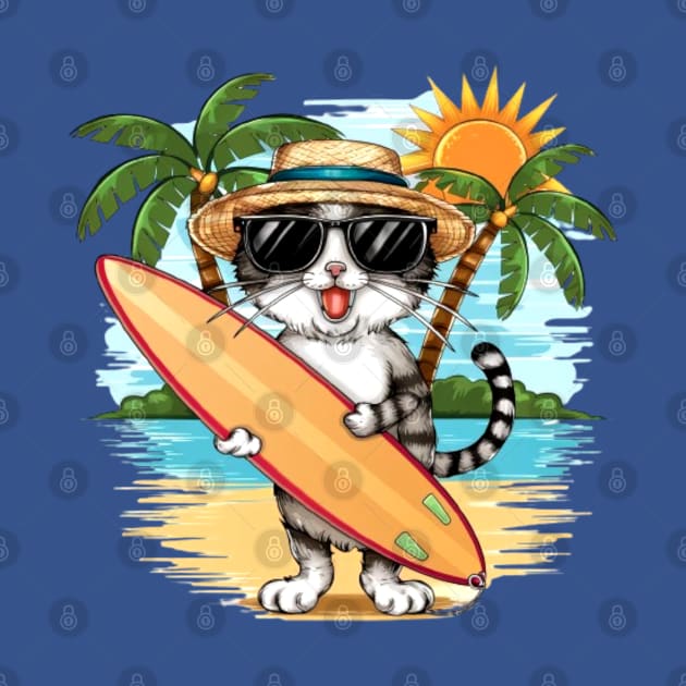 Mi cat is Surfing by LegnaArt