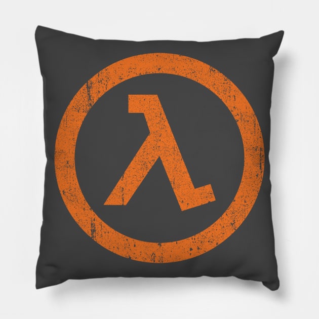 Half Life Lamba Symbol Pillow by huckblade