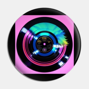 Vinyl Records Pink Color Splash Music Record Pin