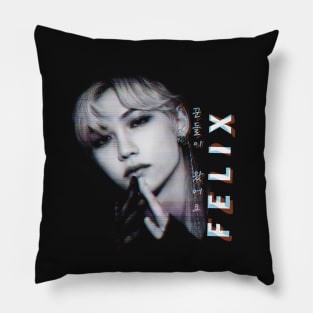 SK Felix Dark Glitch Effect Pillow