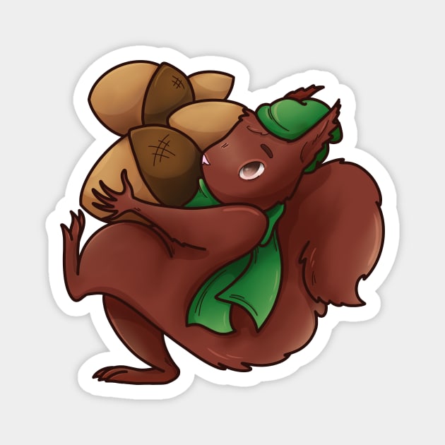 Fall Squirrel Magnet by candice-allen-art