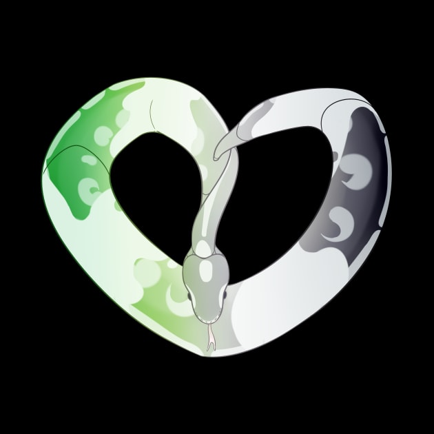 Ball Python Heart (Aro Pride Design) by larkspurhearts