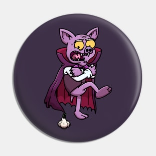 Scared Old Vampire Bat Pin