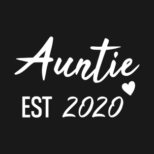 Auntie EST 2020- New Aunt Gifts, Proud Auntie Shirt, Auntie To be T-Shirt