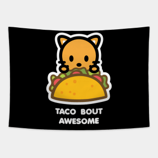 Cat Orange Taco Food Bambu Brand Cute Kitten Animal Lover Yummy Tapestry