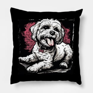 Retro Art Poodle Dog Lover Pillow