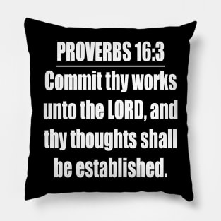 Proverbs 16:3 King James Version Bible Verse Pillow