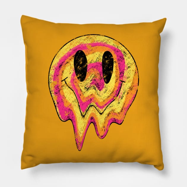 distressed smiley Pillow by Ur Local Hippie