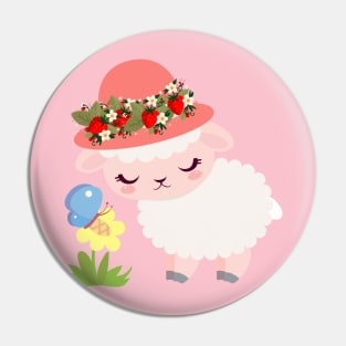 Strawberry shortcake- Cute lamb Pin