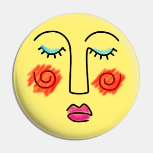 Abstract Woman Face Pin